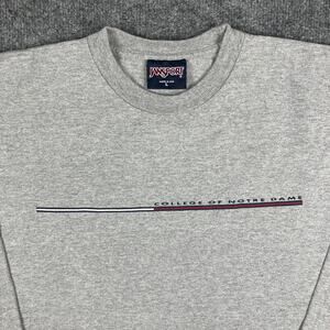Jansport T-Shirt Mens Size L Gray Notre Dame Long‎ Sleeve College Tee